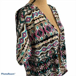 Jody California Kimono, Western, size M Short Sleeve colorful good condition